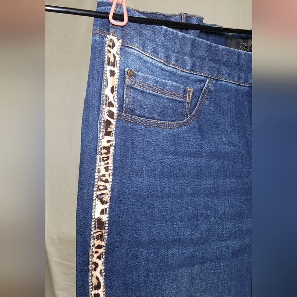 cenia convi jeans ankle Length Jeans Basic Signature Style with Leopard print - Picture 2 of 13